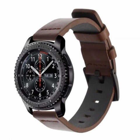 22Mm Belt Genuine Luxury Leather Band Strap For Samsung Gear S3 Frontier Classic Deep Coffee