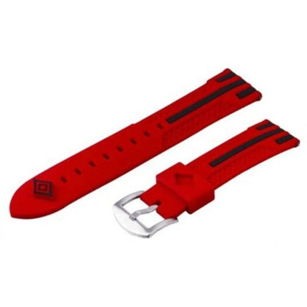22Mm Double Color Striped Silicone Strap For Samsung Gear S3 Frontier / Classic Red With Black