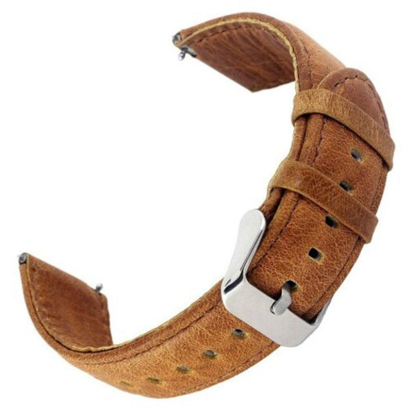 22Mm Genuine Leather Watch Band Strap For Samsung Galaxy 46Mm Light Brown
