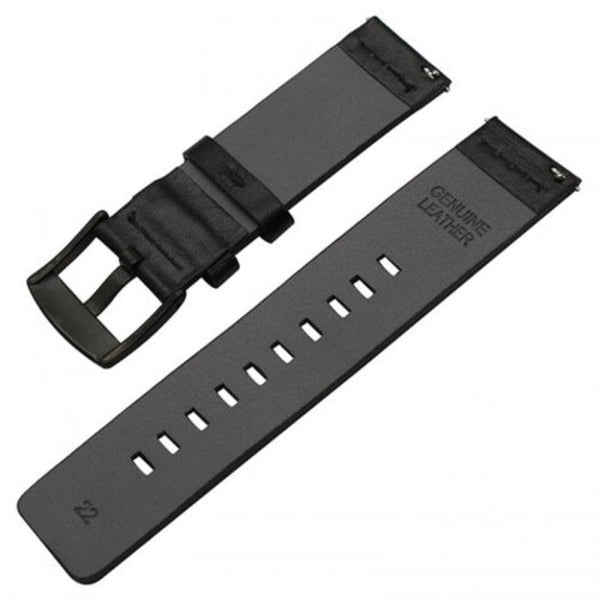 Veile Studios 22Mm Luxury Genuine Leather Watch Band Strap For Motorola 360 2Nd Black Wristwatch Bands