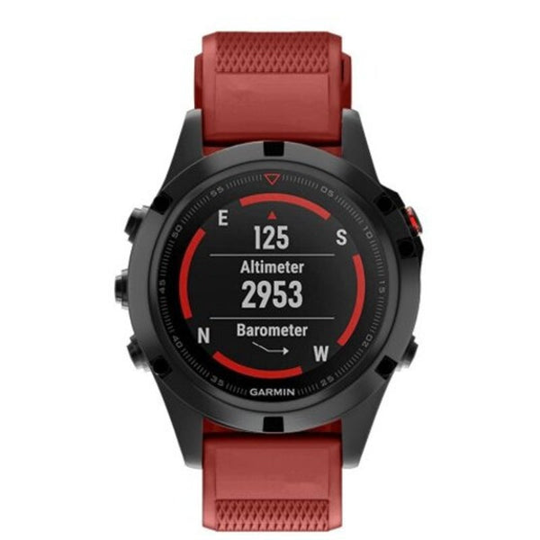 22Mm Quick Release Sport Silicone Watch Band Strap Tool For Garmin Fenix 5 Red Watch Bands