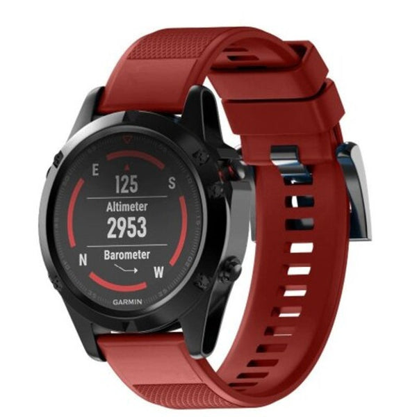 22Mm Quick Release Sport Silicone Watch Band Strap Tool For Garmin Fenix 5 Red Watch Bands