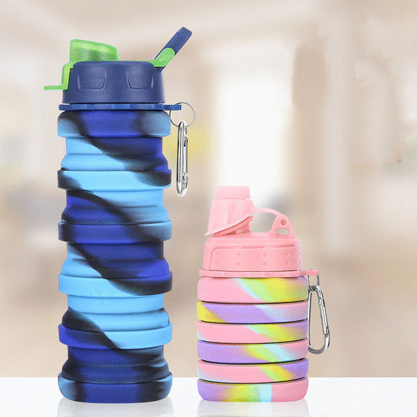 Collapsible Water Bottle Leakproof Fold Silicone Cute Bottles Kids Cup With Straw Water Bottles & Vacuum Flasks