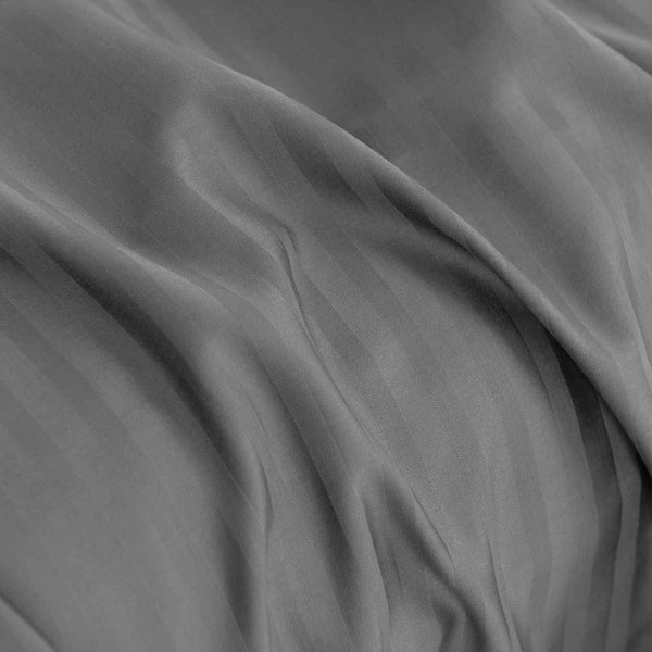 Royal Comfort 1200 Thread Count Damask Stripe Cotton Blend Sheet Sets Queen Charcoal Grey Sheets