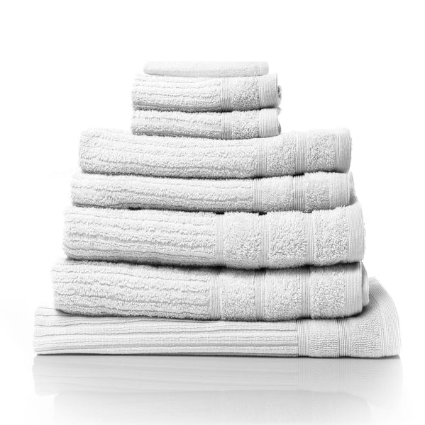 Royal Comfort Eden Egyptian Cotton 600 Gsm 8 Piece Towel Pack White Towels & Washcloths