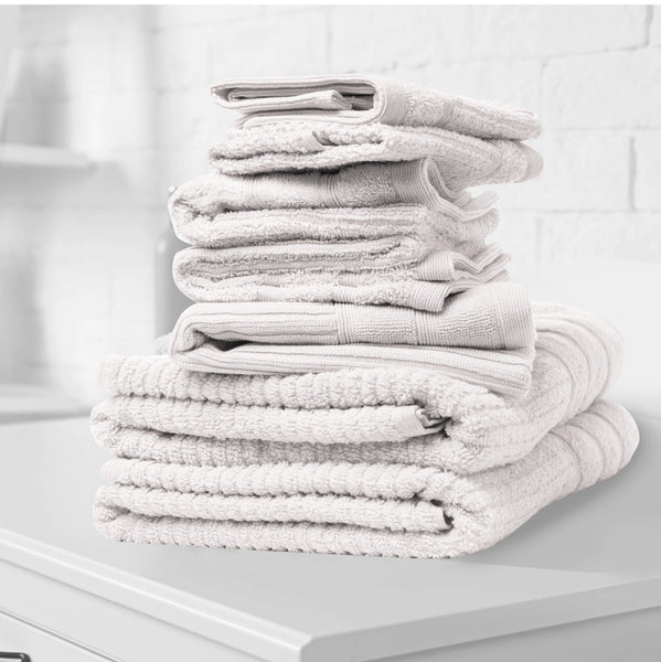 Royal Comfort Eden Egyptian Cotton 600 Gsm 8 Piece Towel Pack White Towels & Washcloths