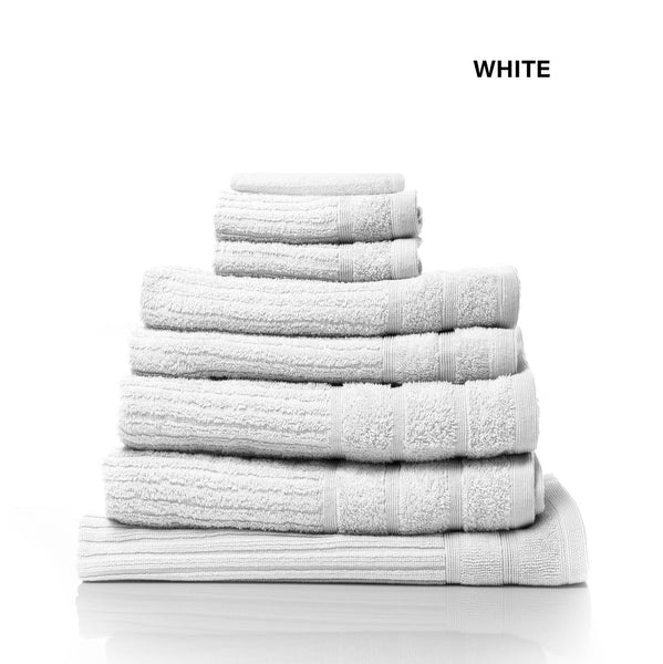 Royal Comfort Eden Egyptian Cotton 600 Gsm 8 Piece Towel Pack White Towels & Washcloths