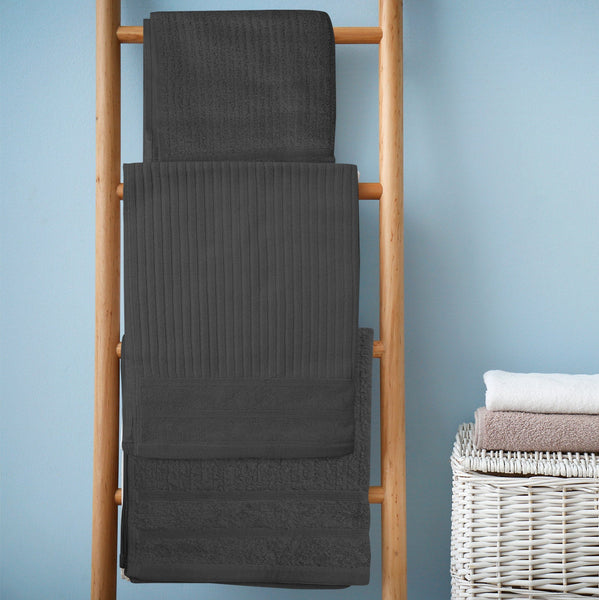 Royal Comfort Eden Egyptian Cotton 600 Gsm 8 Piece Towel Pack Granite Towels & Washcloths