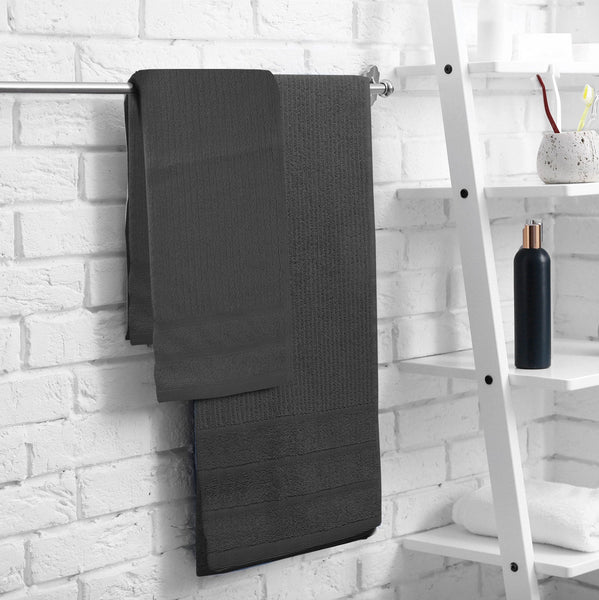 Royal Comfort Eden Egyptian Cotton 600 Gsm 8 Piece Towel Pack Granite Towels & Washcloths