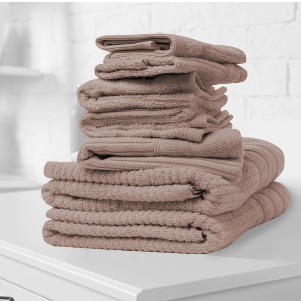 Royal Comfort Eden Egyptian Cotton 600 Gsm 8 Piece Towel Pack Champagne Rose Towels & Flannels