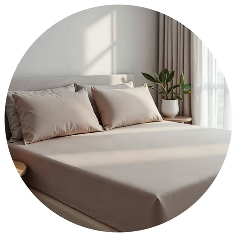 Royal Comfort 1500Tc Cotton Rich Fitted Sheet 3 Pc Set Double Stone Sheets