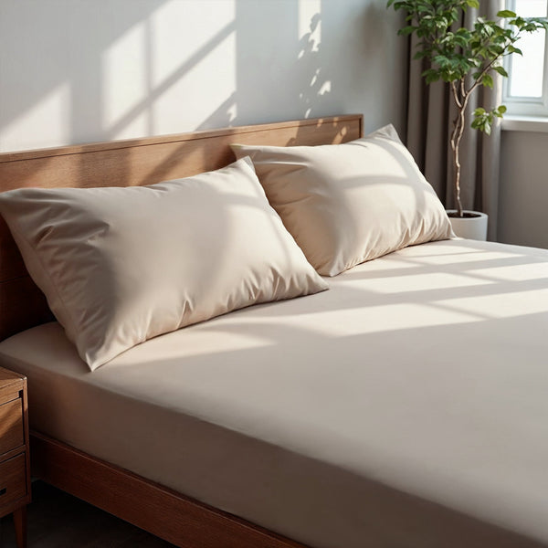 Royal Comfort 1500Tc Cotton Rich Fitted Sheet 3 Pc Set Double Stone Sheets