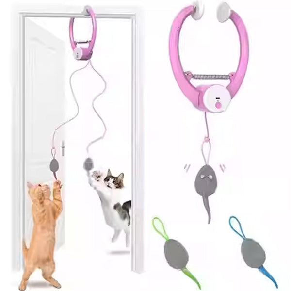 Interactive Electric Cat Toy Door Hanging Usb Rechargeable Retractable Self Play Cat Toys