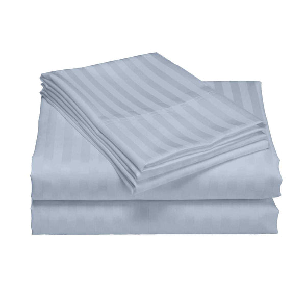 Royal Comfort 1200 Thread Count Damask Stripe Cotton Blend Sheet Sets King Blue Fog King Comforter Sets