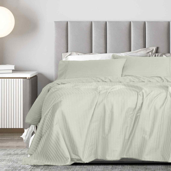 Royal Comfort 1200 Thread Count Damask Stripe Cotton Blend Sheet Sets King Pebble Sheets