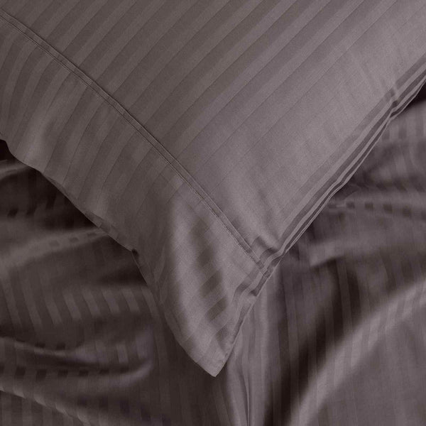 Royal Comfort 1200 Thread Count Damask Stripe Cotton Blend Sheet Sets King Pewter Sheets