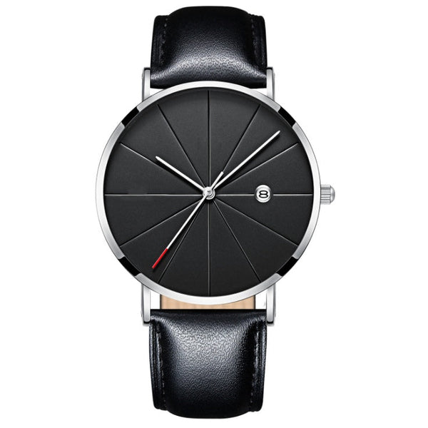 Veile Studios Simple Calendar Watch For Men Waterproof Quartz Creative Design Stainless Steel Watches