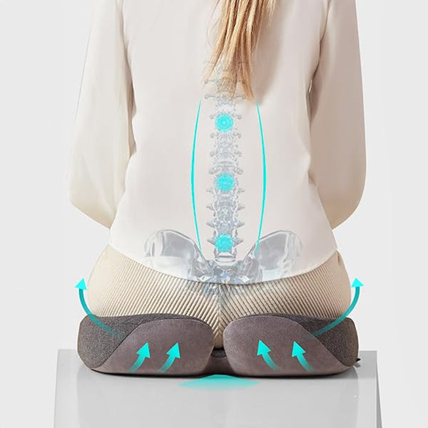 Memory Foam Coccyx Cushion. Alleviates Tailbone/Sciatica/Back Pain. Non Slip For Office/Car Seats. Seat & Posture Cushions