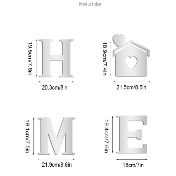 Acrylic Mirror Stickers: Home House Love Combo Bestseller Shein Soft Decorative Wall With Letter Hearts Wall Stickers