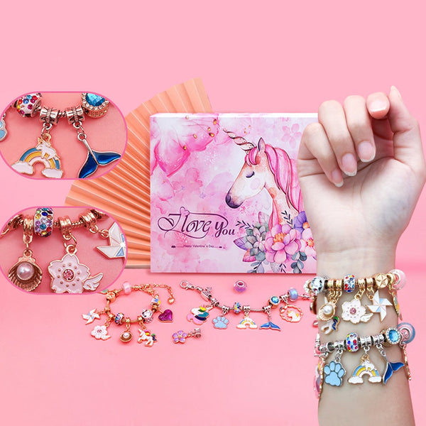 24 Countdown Calendar Blind Box Christmas Charm Bracelet Set Kids Girls Seasonal Decorations