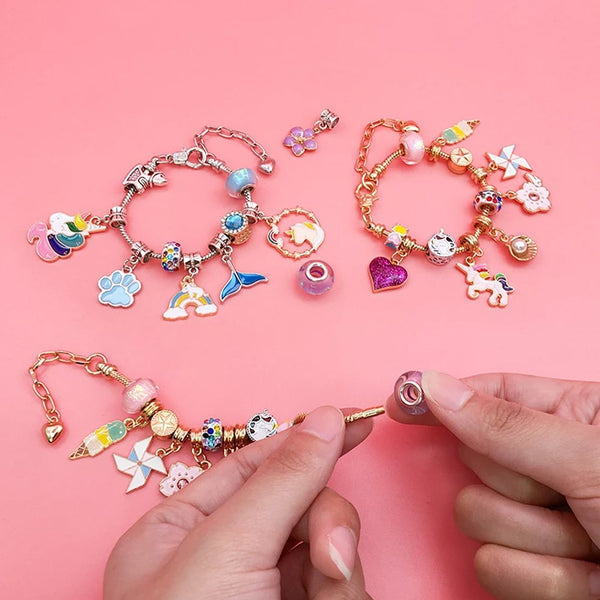 24 Countdown Calendar Blind Box Christmas Charm Bracelet Set Kids Girls Seasonal Decorations