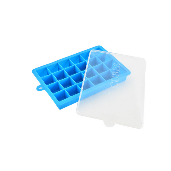 24 Grids Silicone Ice Cube Mode With Cover Frozen Tray Making Mold Blue Ice Cubes Trays & Moulds