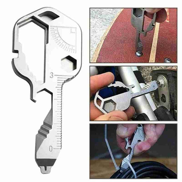 24 In 1 Multifunctional Mini Pocket Repair Outdoor Tool Key Ring Screwdriver Gadget Portable Slotted Camp Hike Multi Tools