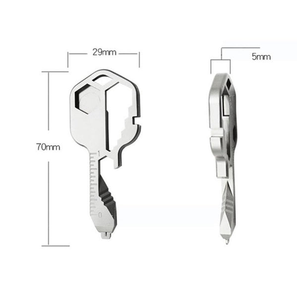 24 In 1 Stainless Steel Mini Multifunctional Screwdriver Key Shape Bottle Opener Slotted Keychain Pocket Repair Tool Multi Tools
