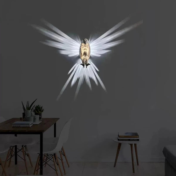 Modern Creative Bird Wall Lamp Owl Eagle Shape Projector Sconce Light Lamps