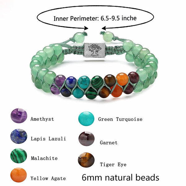 Veile Studios Fashion Jewelry 6Mm 7 Chakra Stone Bead Yoga Meditation Bracelet For Women Bracelets