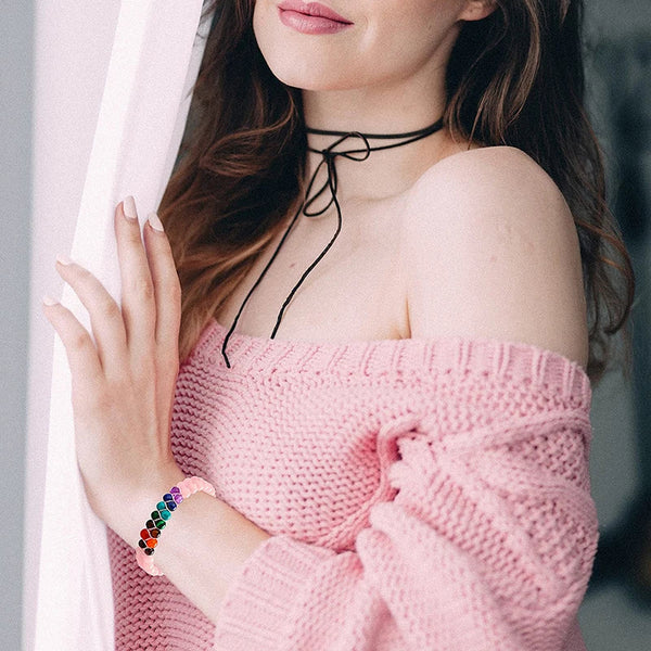 Veile Studios Fashion Jewelry 6Mm 7 Chakra Stone Bead Yoga Meditation Bracelet For Women Bracelets