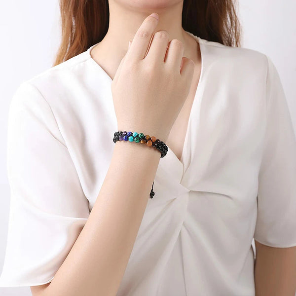 Veile Studios Fashion Jewelry 6Mm 7 Chakra Stone Bead Yoga Meditation Bracelet For Women Bracelets