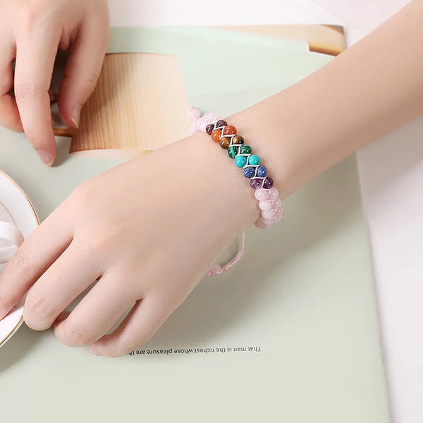 Veile Studios Fashion Jewelry 6Mm 7 Chakra Stone Bead Yoga Meditation Bracelet For Women Bracelets