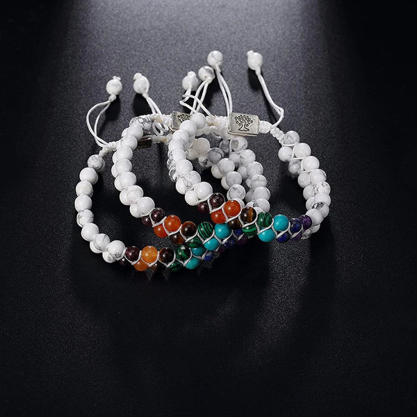 Veile Studios Fashion Jewelry 6Mm 7 Chakra Stone Bead Yoga Meditation Bracelet For Women Bracelets