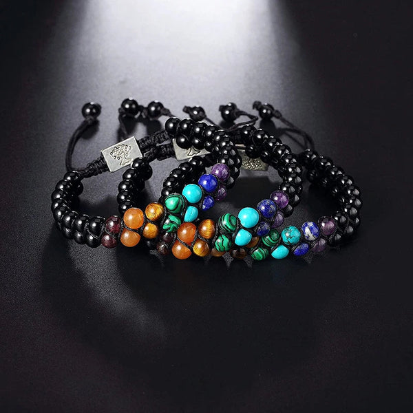 Veile Studios Fashion Jewelry 6Mm 7 Chakra Stone Bead Yoga Meditation Bracelet For Women Bracelets
