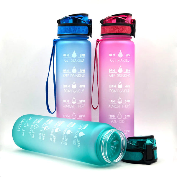 1 Litre Tritan Water Bottle With Time Marker For Sports And Fitness Activities Water Bottles