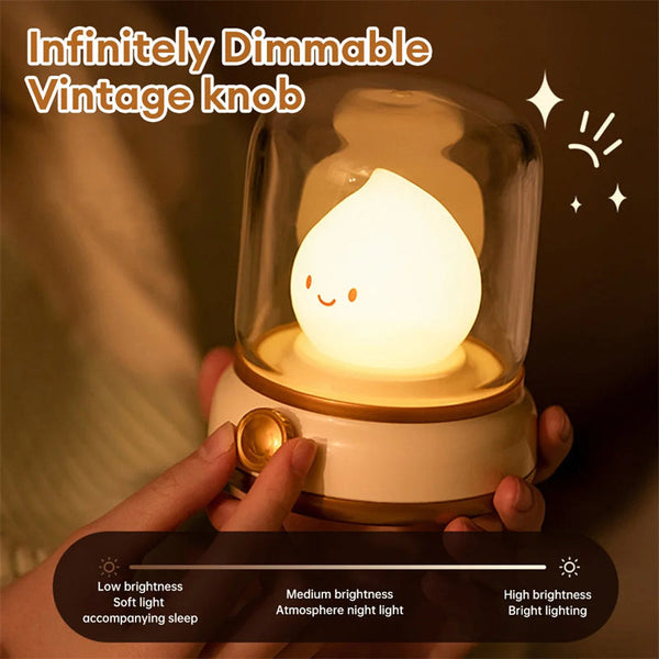 Retro Small Night Lamp Mini Desktop Led Portable Cartoon Table Lamps