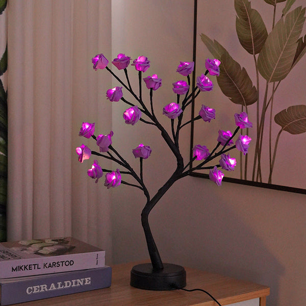 Table Lamp Flower Tree Rose Usb Operated Night Light For Home Wedding Decoration Night Lights