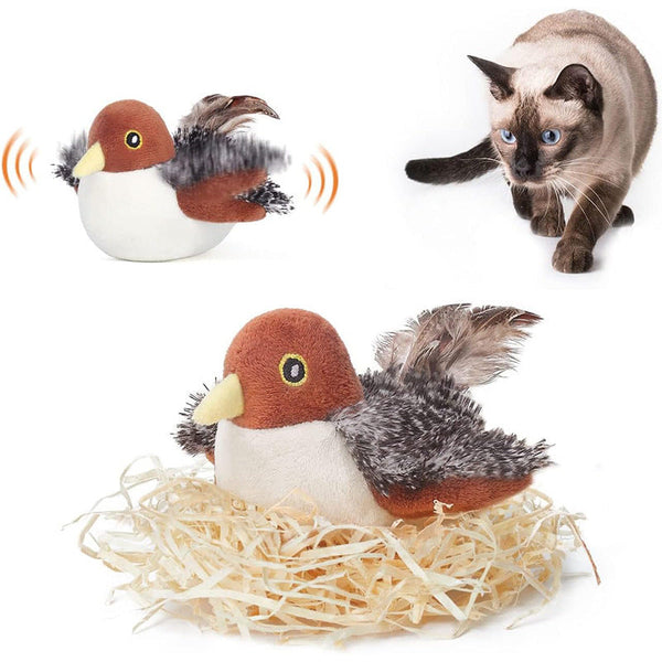 Rechargeable Flapping Bird Sparrow Touch Activated Kitten Interactive Exercise For All Breeds Kicker Cat Toys