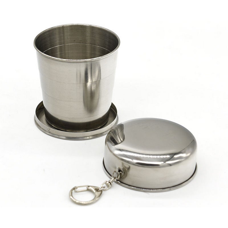 240Ml Stainless Steel Folding Cup Outdoor Travel Telescopic Collapsible Mug Camping Hiking Sports Bottle Other Bottles & Hydration