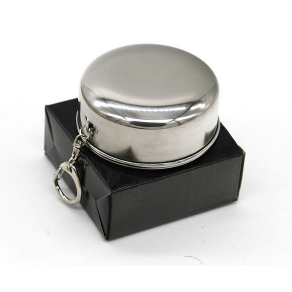 240Ml Stainless Steel Folding Cup Outdoor Travel Telescopic Collapsible Mug Camping Hiking Sports Bottle Other Bottles & Hydration