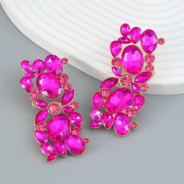 Veile Studios Full Diamond Square Women's Alloy Inlaid Exaggerated Earrings