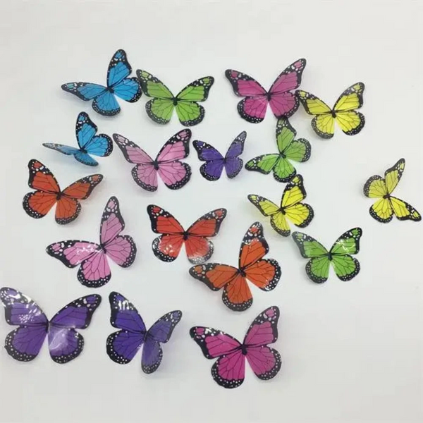 18Pcs/Set Black And White Crystal Butterflies Wall Sticker For Kids Rooms Art Mural Refrigerator Wedding Decoration Decals Wall Stickers