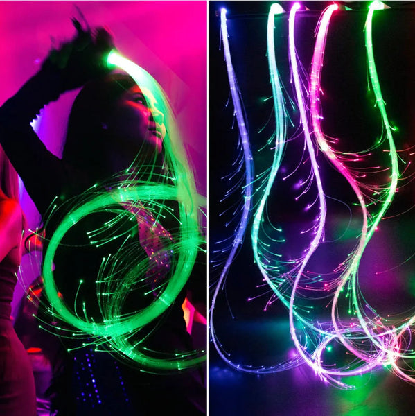Usb Rechargeable Led Fiber Optic Whips 360 Swivel Optical Multi Color Disco Rgb Dancing Glowing Sparkle Flow String Glow Sticks & Glow Jewellery