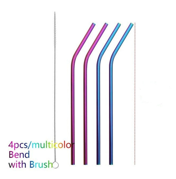 Colourful Reusable Stainless Steel Straws Straws & Stirrers