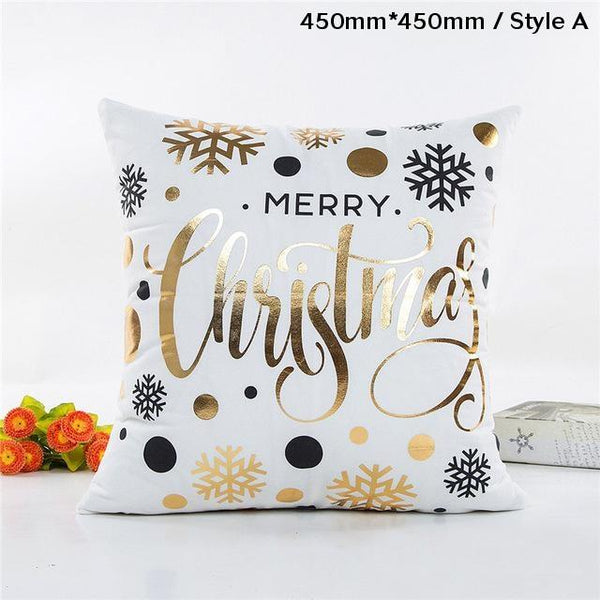 Decorative Gold White Soft Christmas Cushion Covers Cushions & Decorative Pillows