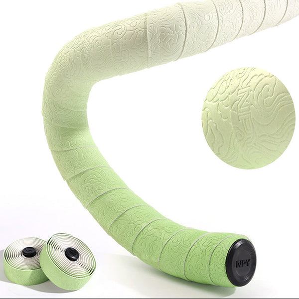Road Bike Handlebar Tape: Double Pinyin Cloud Pattern Gradient Color Comfortable Shock Absorbing Breathable Handlebar Grips Tape & Pads