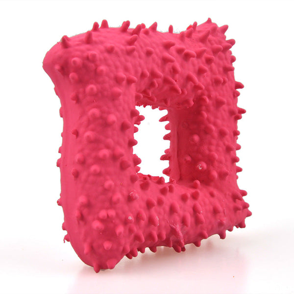 New Pet Latex Toy With Spiked Bone And Four Corner Square Sound Durable Teeth Cleaning Dog Dog Toys
