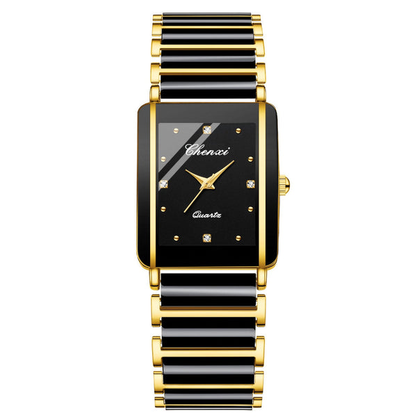 Square Couple Watch For Women And Men Ceramic Quartz Watches