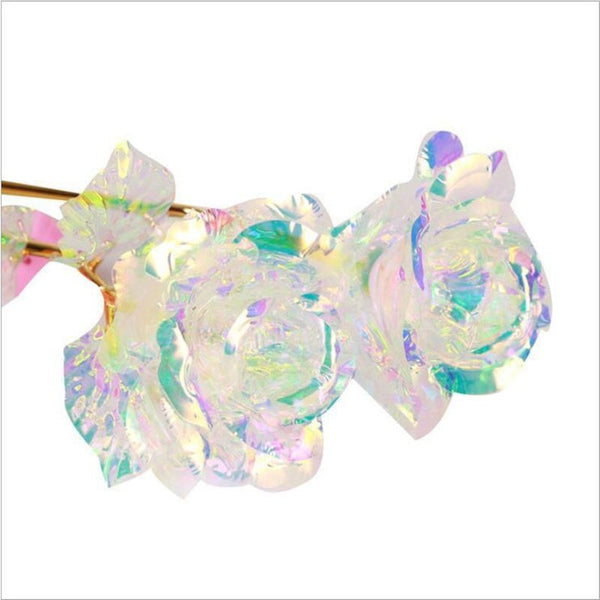 24K Gold Foil Rose Luminous Galaxy Flowers Gifts For Mother's Day Valentine's Floral Décor